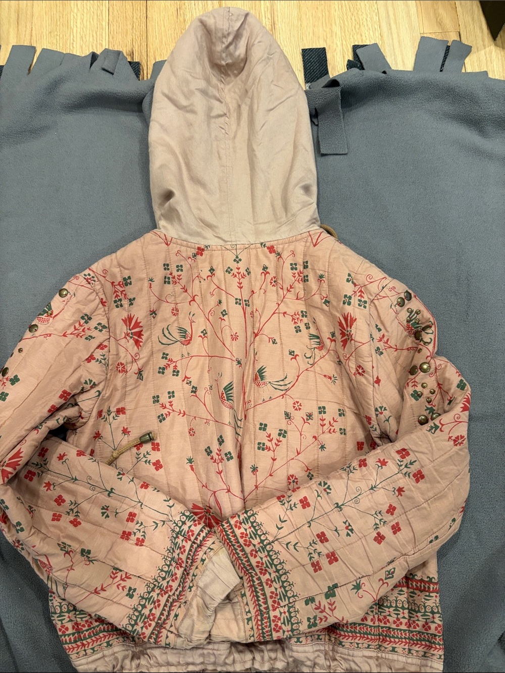 Patterned Pink Hooded Jacket - Picture 2 of 2